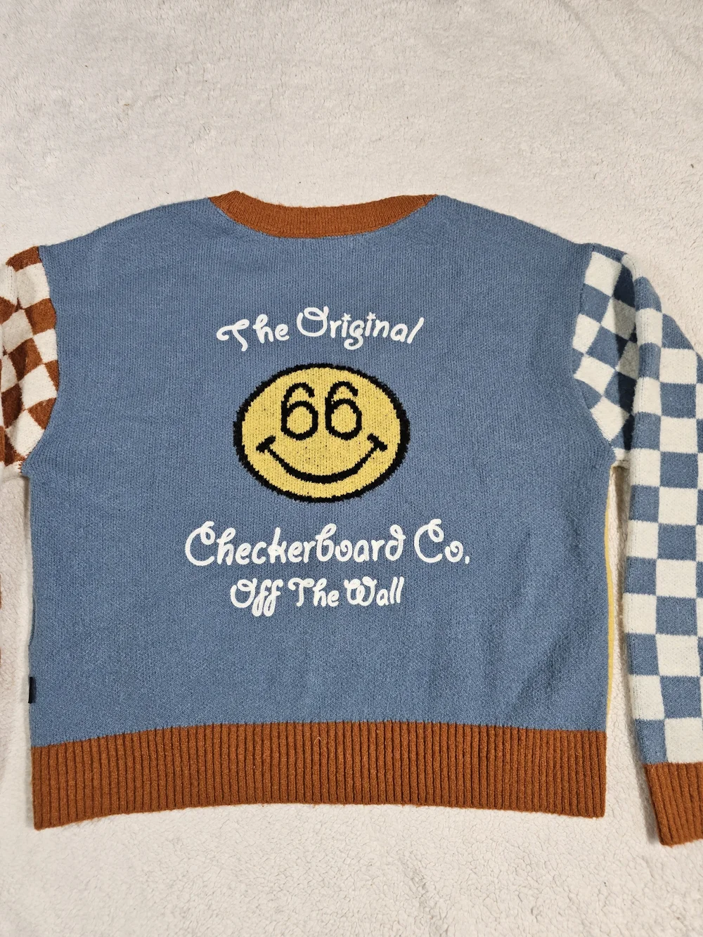 Vans Off The Wall Dusk Downer Checkered Cardigan Sweater Button Woman’s Size S - Picture 11 of 15